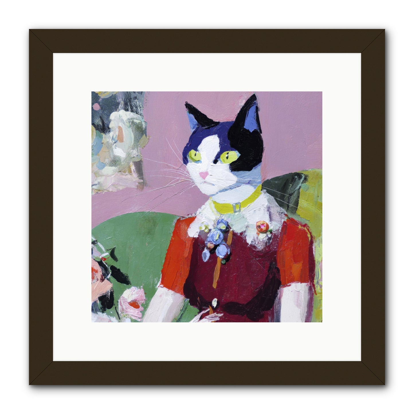 A Study in Elegant Composure -- Framed Print - Black 12x12