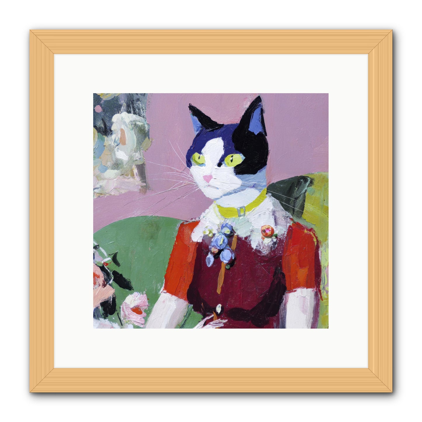 A Study in Elegant Composure -- Framed Print - Natural 12x12
