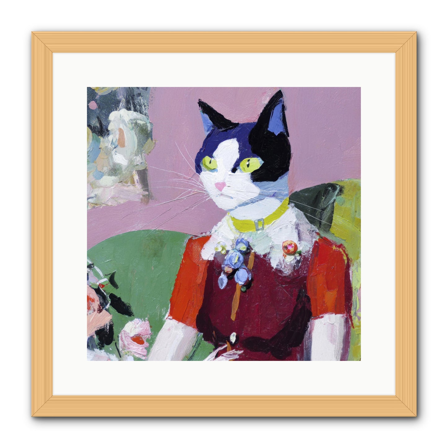A Study in Elegant Composure -- Framed Print - Natural 16x16