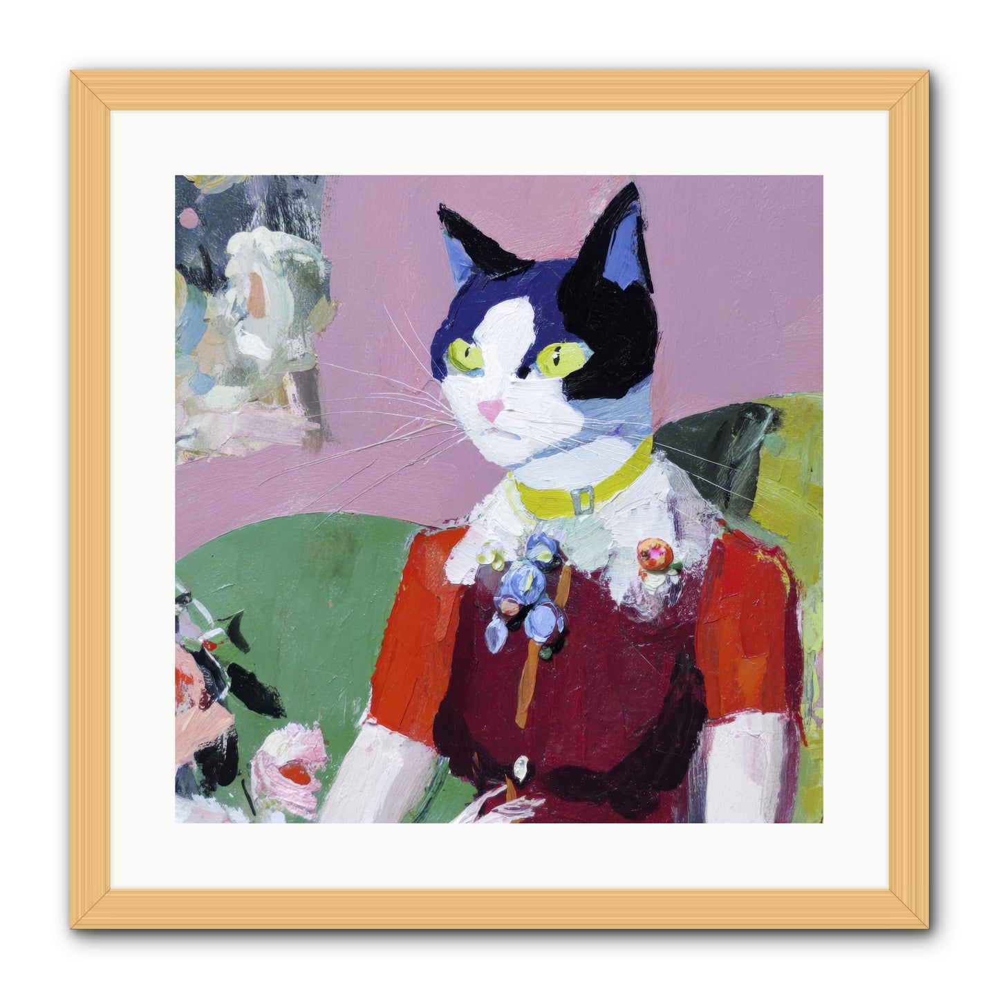 A Study in Elegant Composure -- Framed Print - Natural 20x20