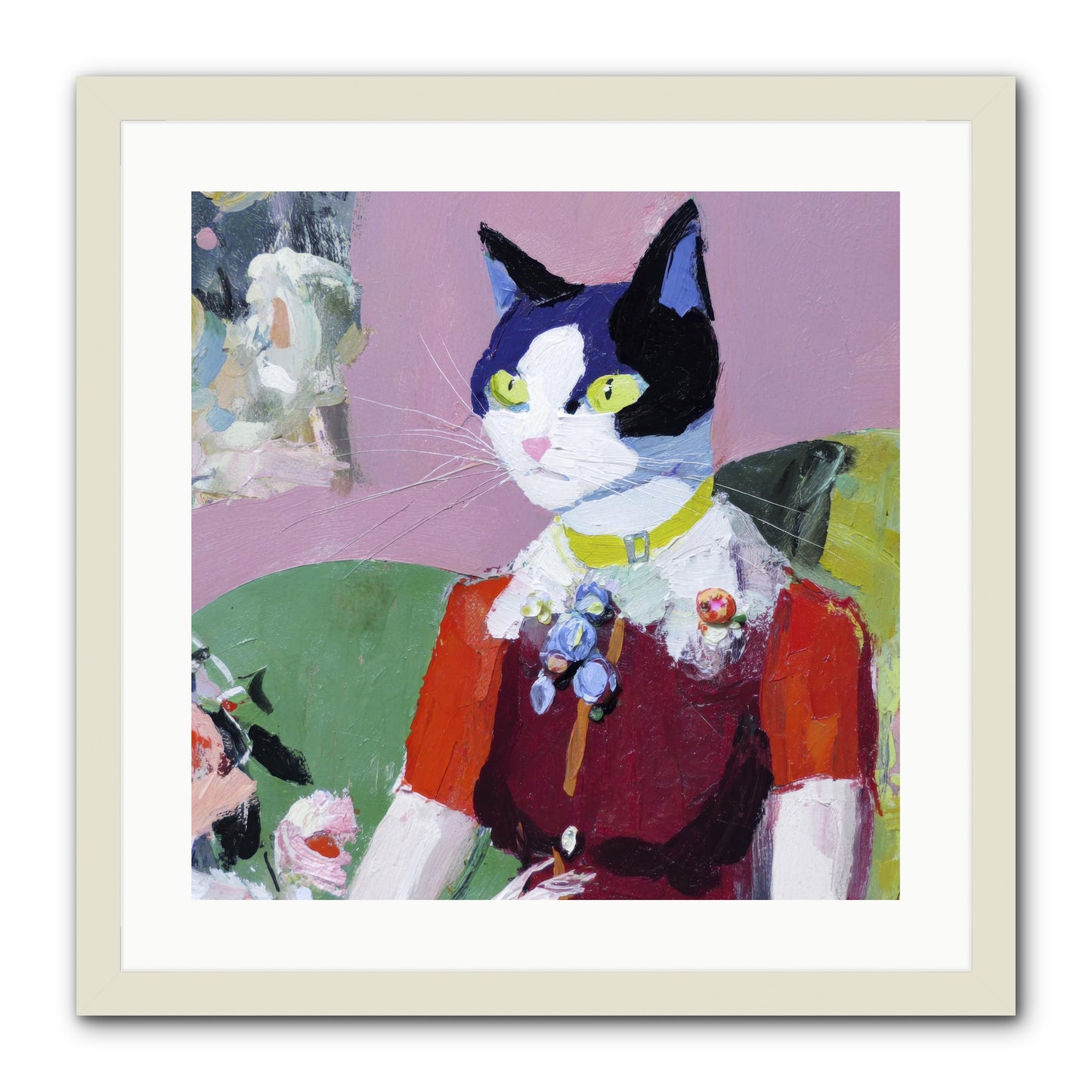 A Study in Elegant Composure -- Framed Print - White 20x20