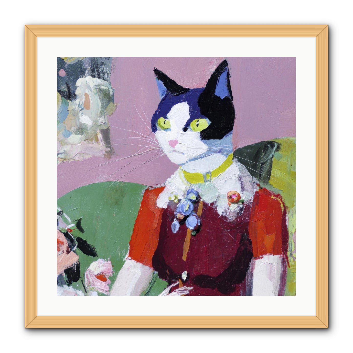 A Study in Elegant Composure -- Framed Print - Natural 24x24