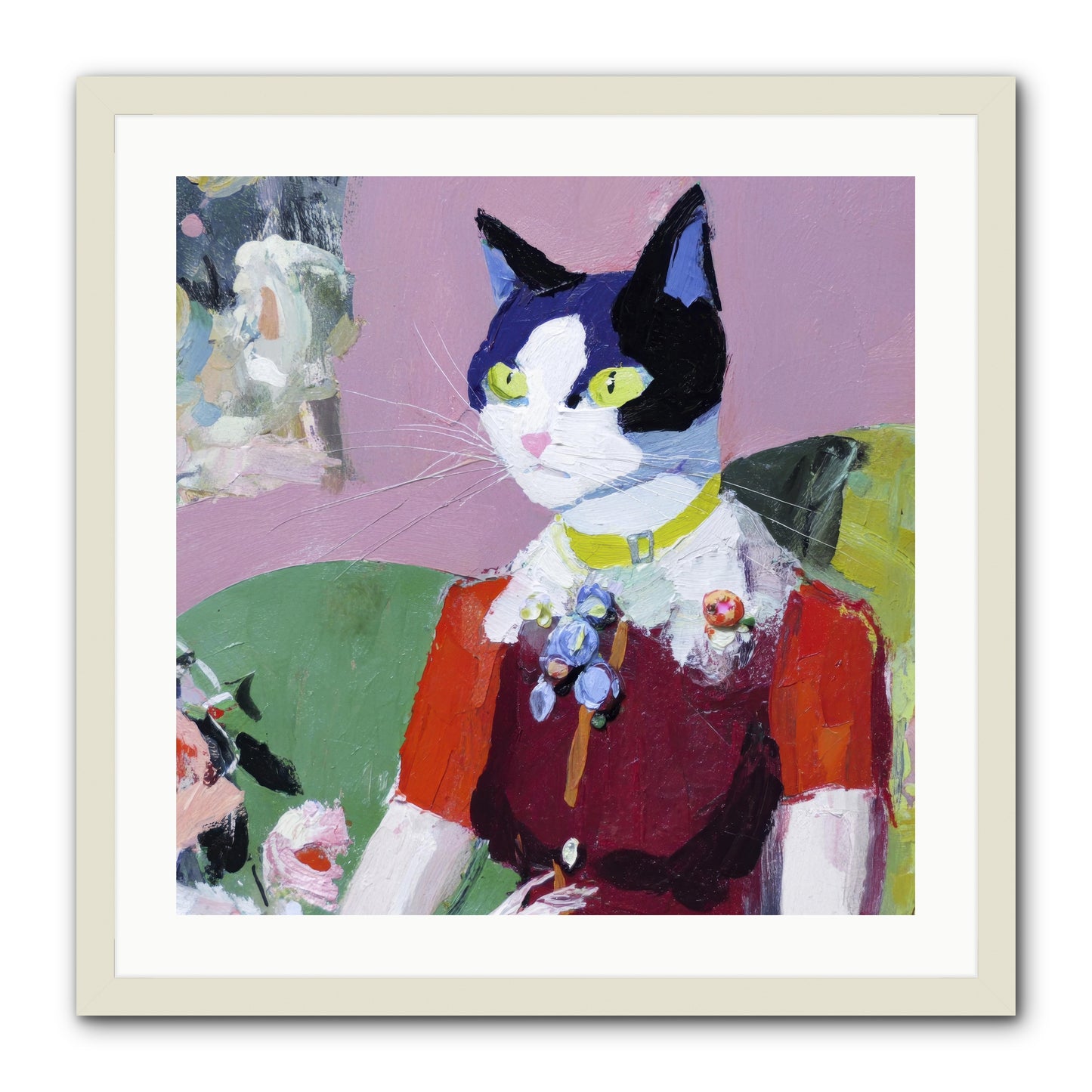 A Study in Elegant Composure -- Framed Print - White 24x24