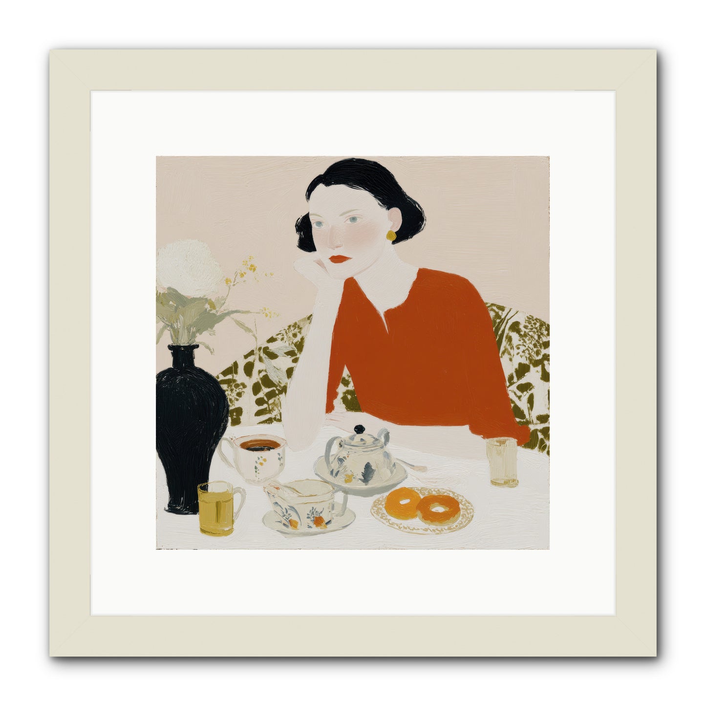 A Study in Simple Pleasure -- Framed Print - White 12x12