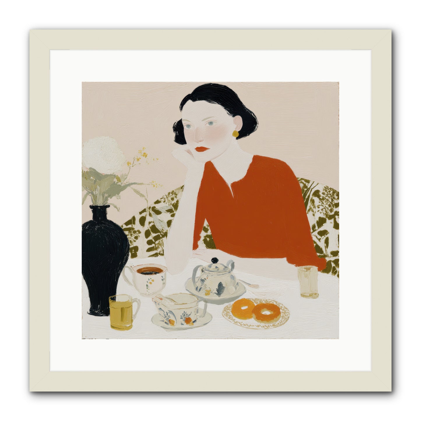 A Study in Simple Pleasure -- Framed Print - White 16x16