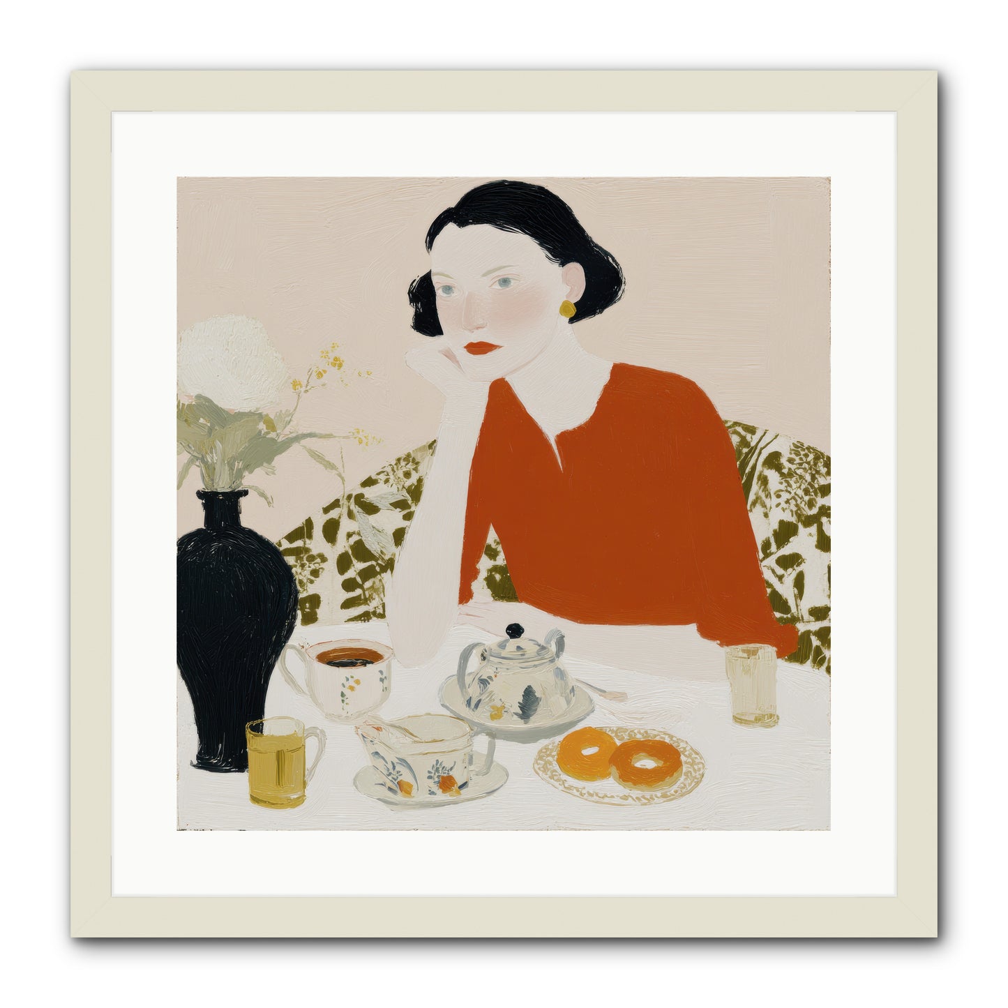 A Study in Simple Pleasure -- Framed Print - White 20x20