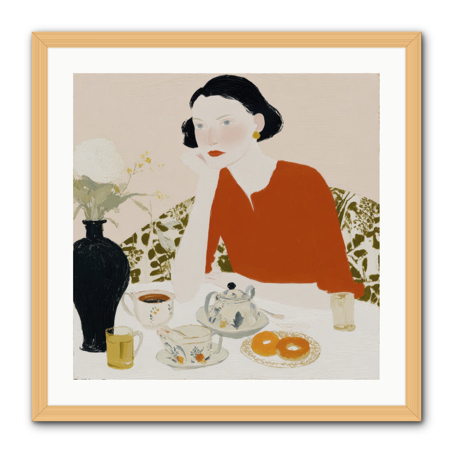 A Study in Simple Pleasure -- Framed Print - Natural 24x24