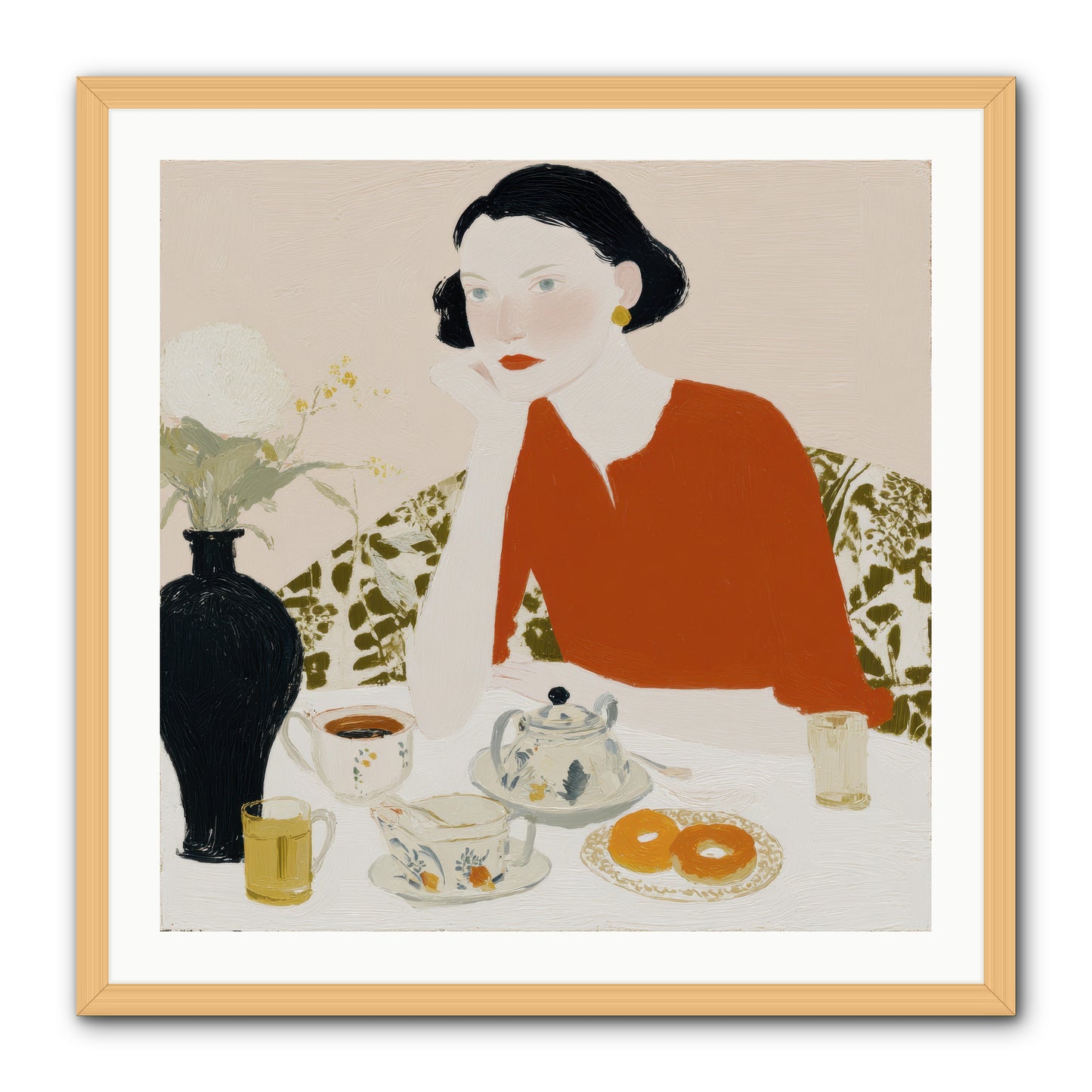 A Study in Simple Pleasure -- Framed Print - Natural 30x30