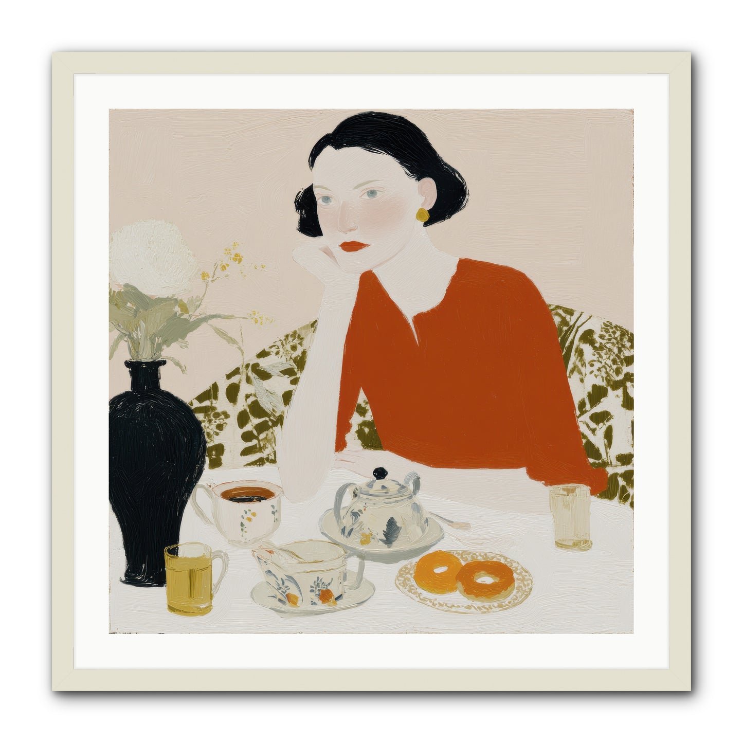 A Study in Simple Pleasure -- Framed Print - White 30x30