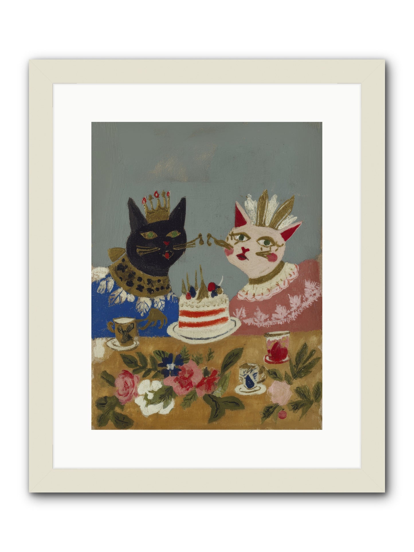 A Table Set For One More -- Framed Print - White 12x16
