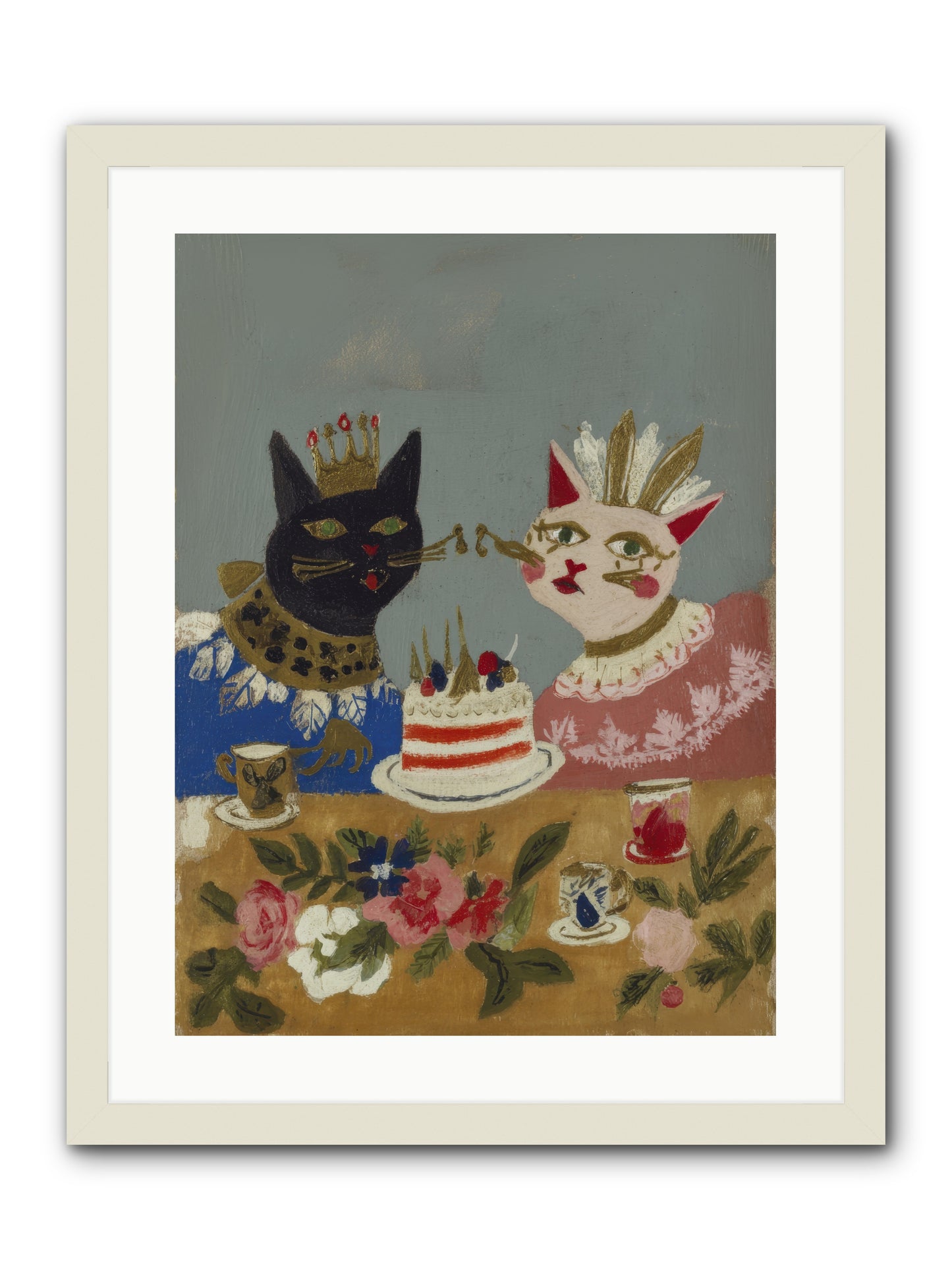 A Table Set For One More -- Framed Print - White 18x24