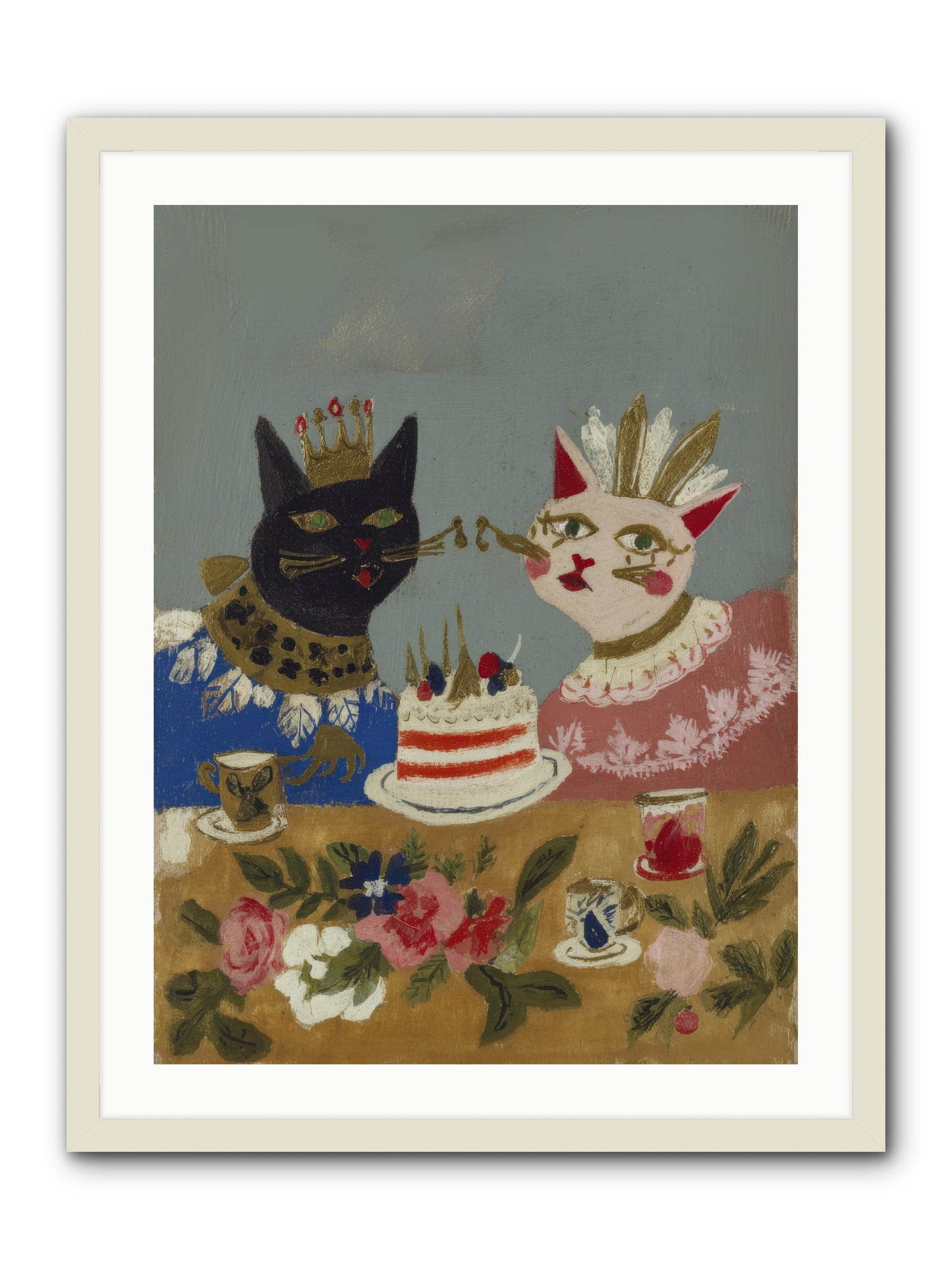 A Table Set For One More -- Framed Print - White 24x32