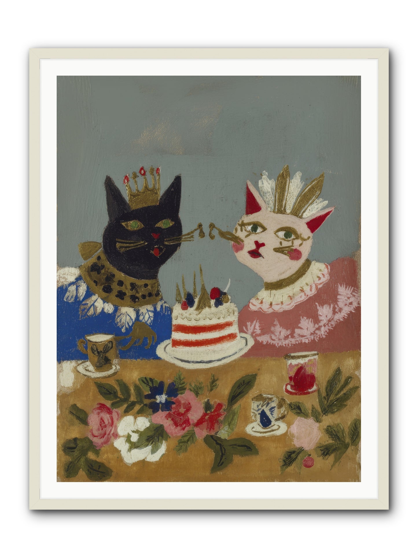 A Table Set For One More -- Framed Print - White 36x48