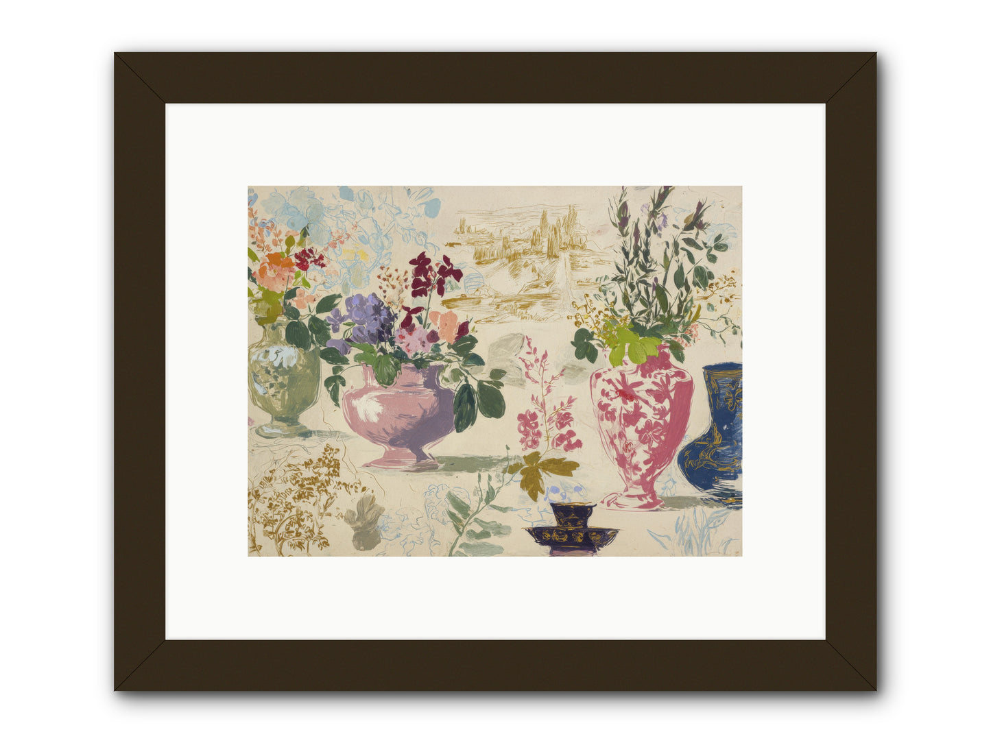 A Theory of Teacups -- Framed Print - Black 12x9