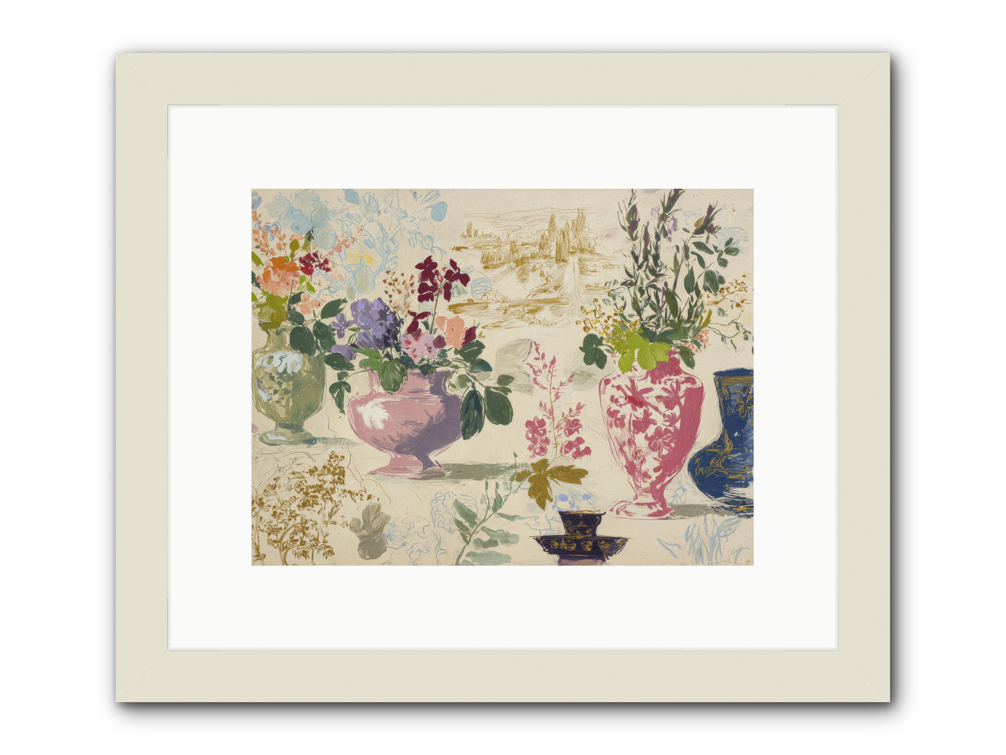 A Theory of Teacups -- Framed Print - White 12x9