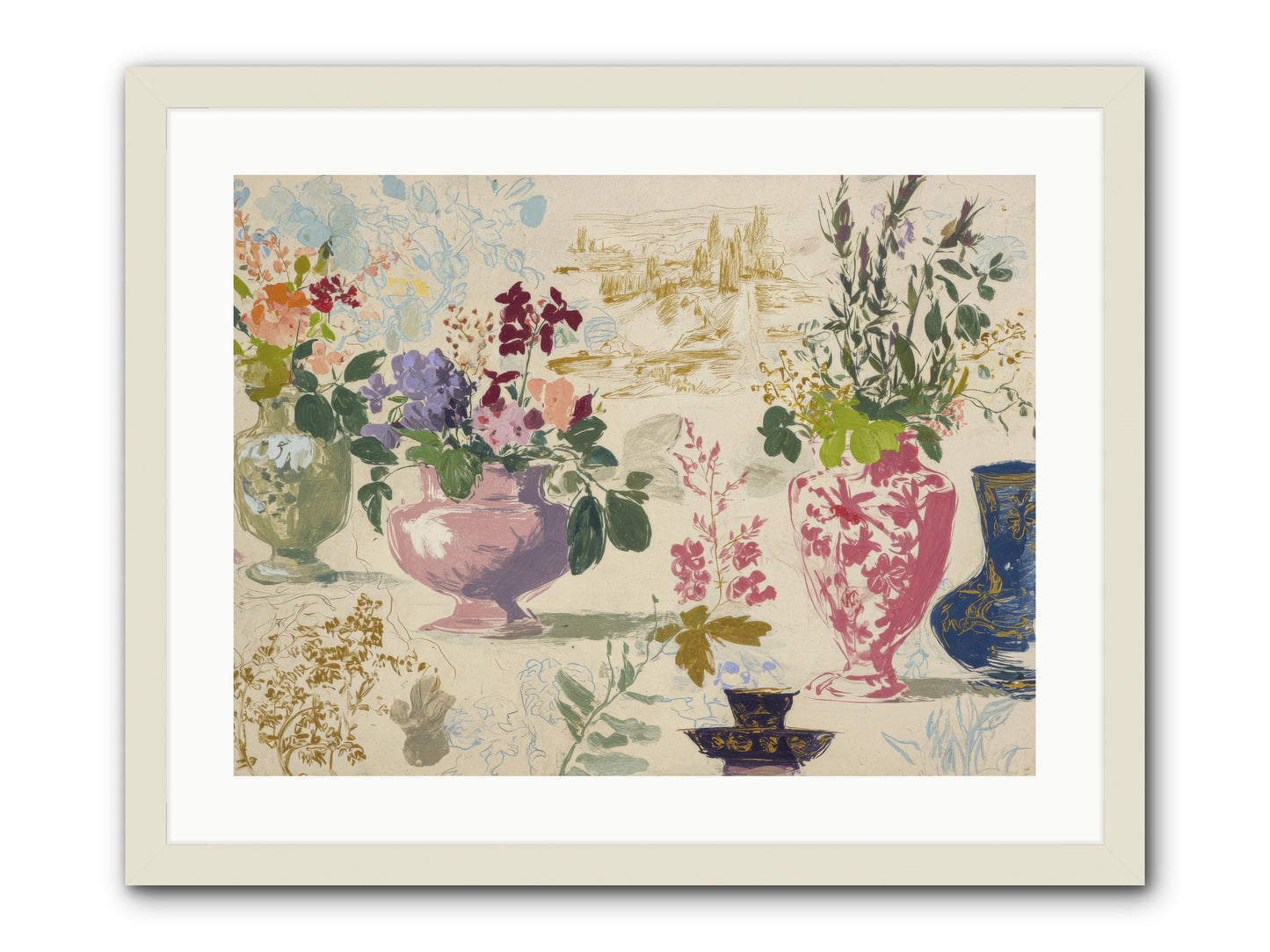 A Theory of Teacups -- Framed Print - White 24x18