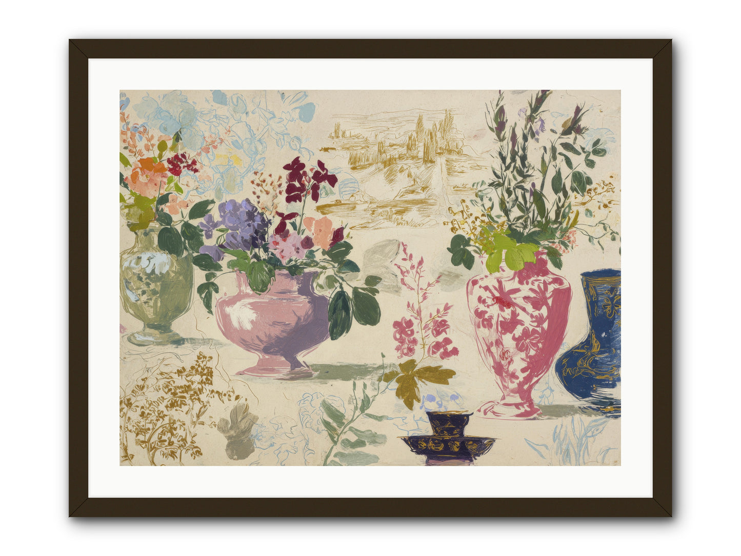 A Theory of Teacups -- Framed Print - Black 32x24