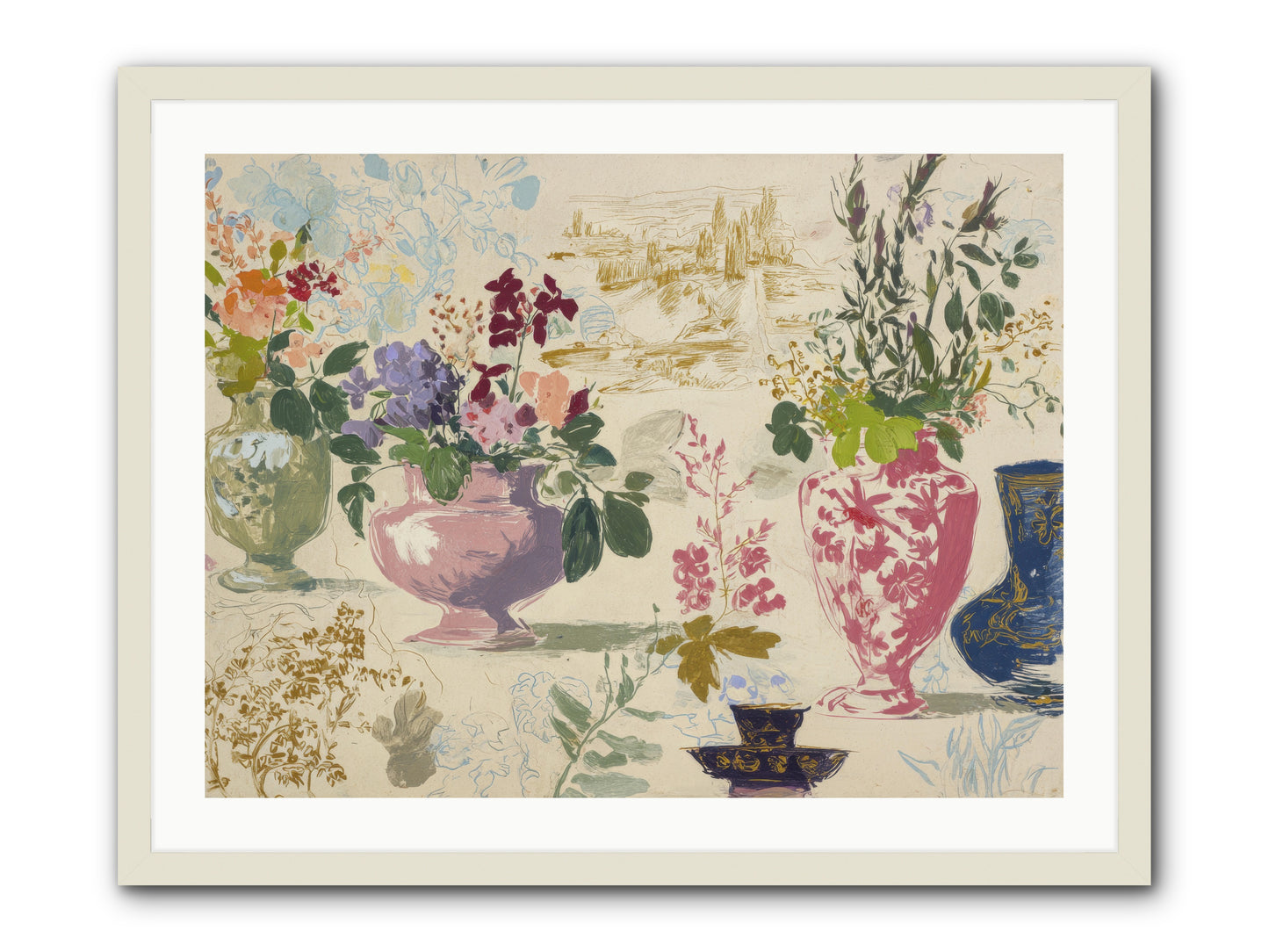 A Theory of Teacups -- Framed Print - White 32x24