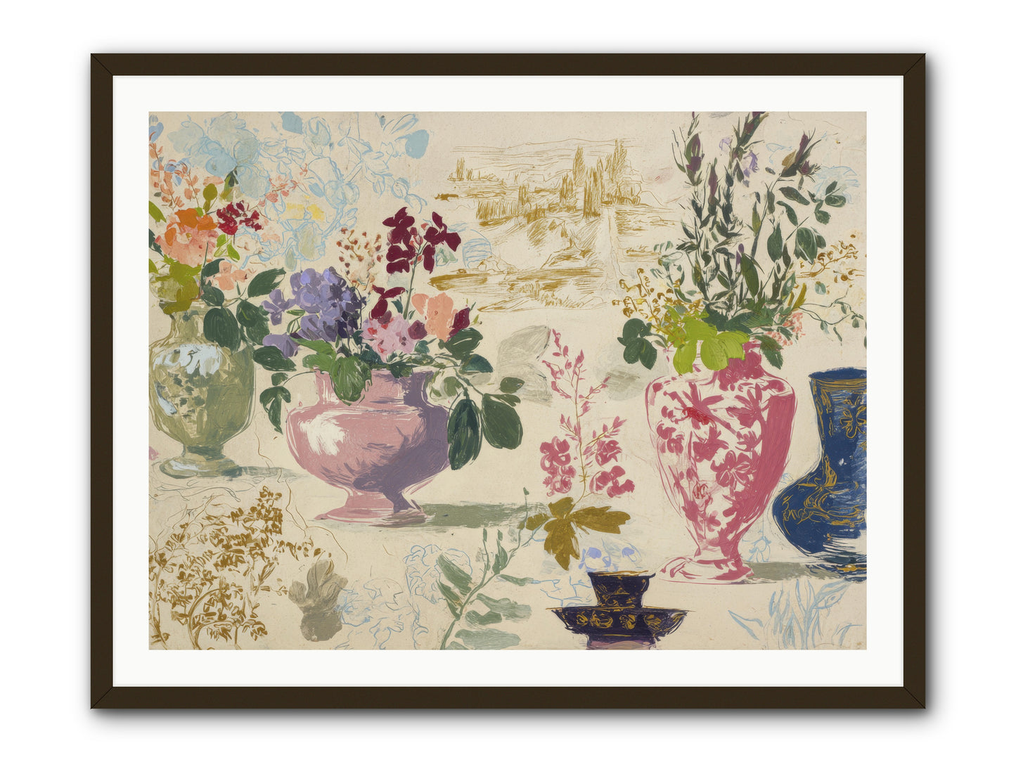 A Theory of Teacups -- Framed Print - Black 40x30