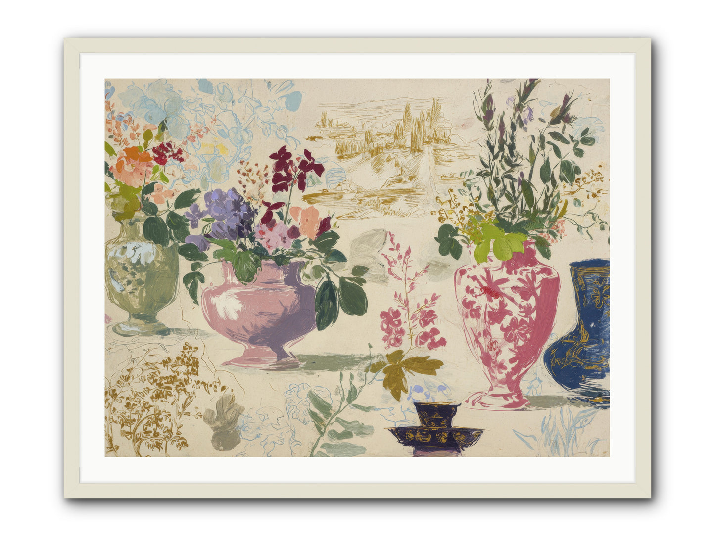 A Theory of Teacups -- Framed Print - White 40x30