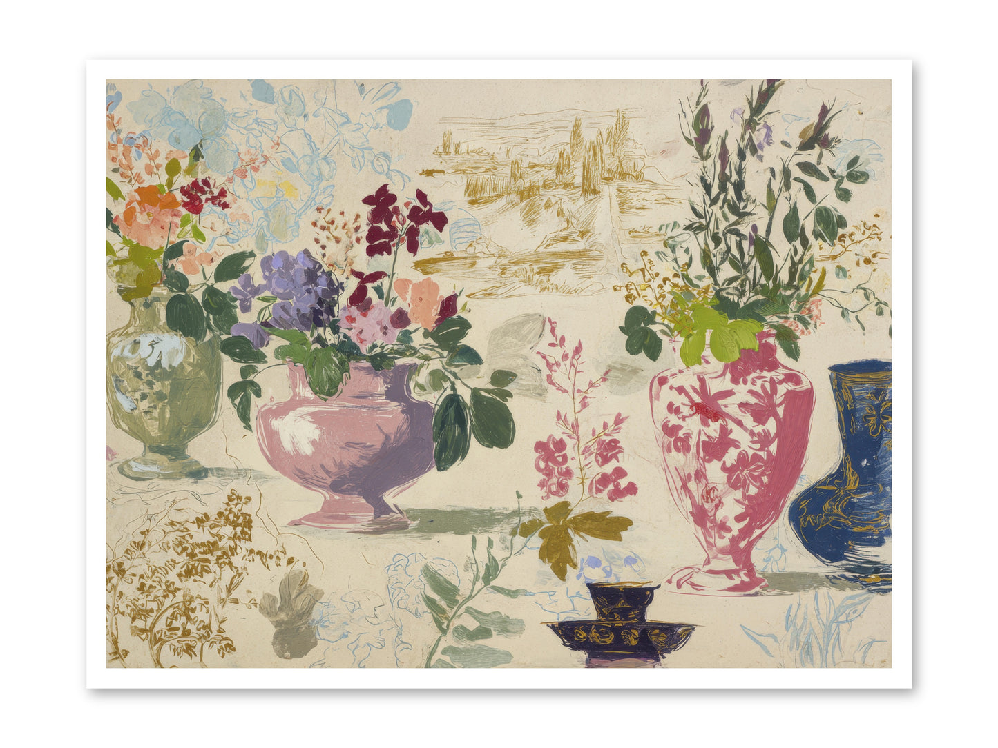 A Theory of Teacups -- Loose Canvas Print 40x30