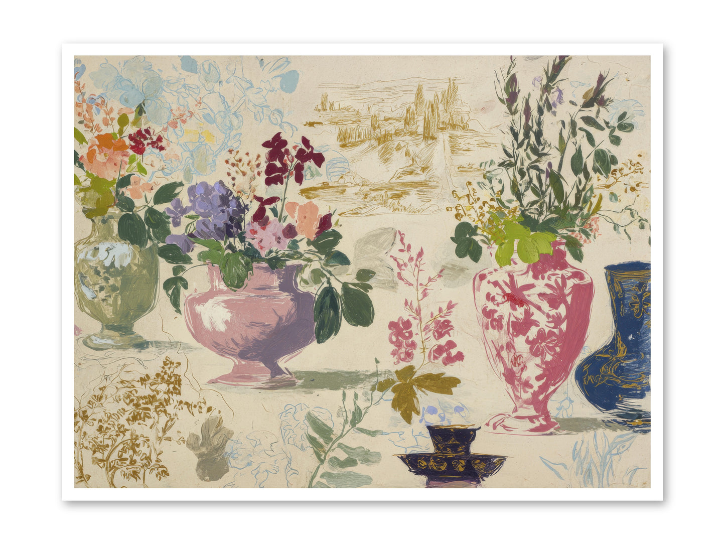A Theory of Teacups -- Loose Canvas Print 48x36