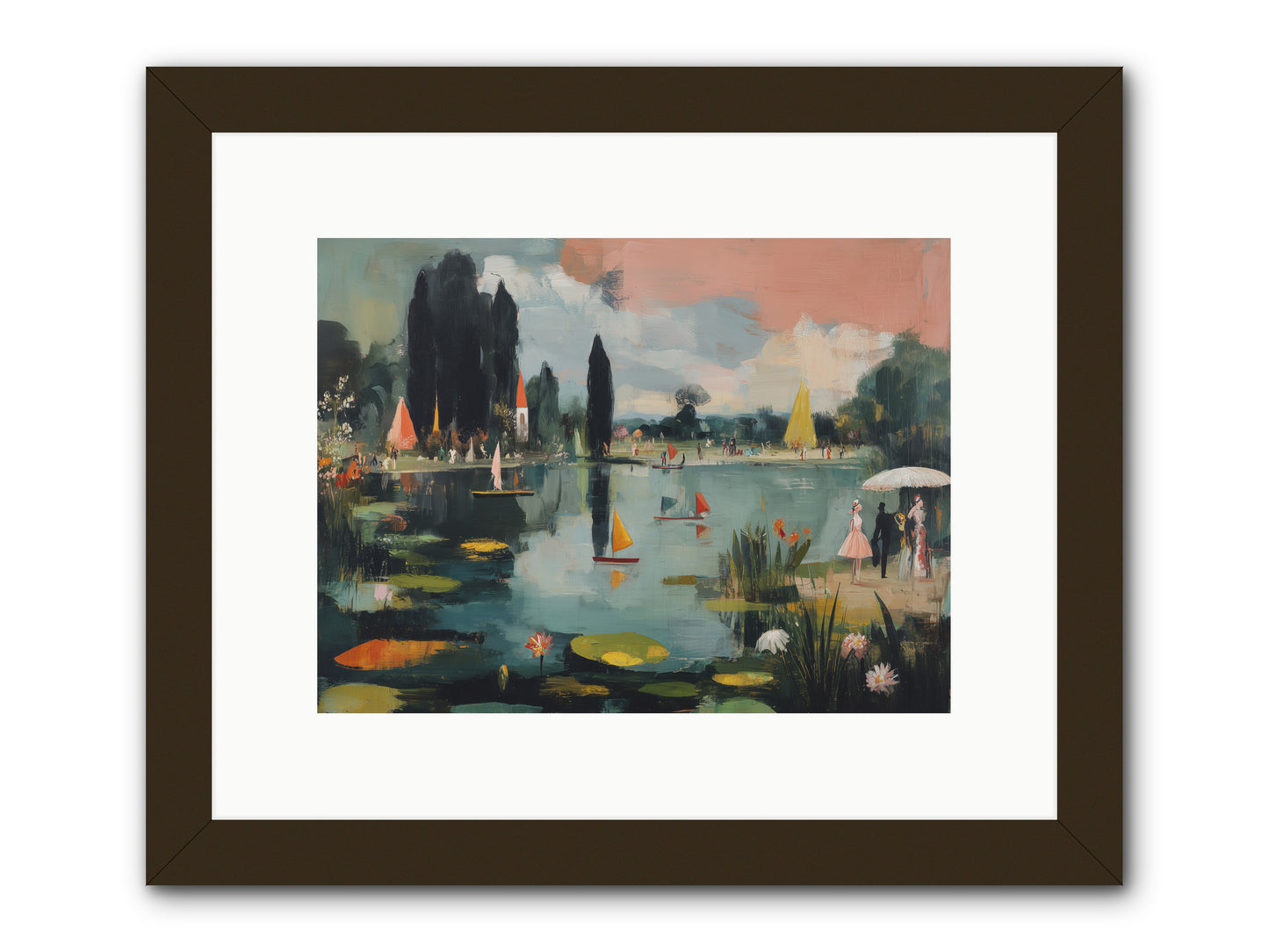 Across Still Waters -- Framed Print - Black 12x9