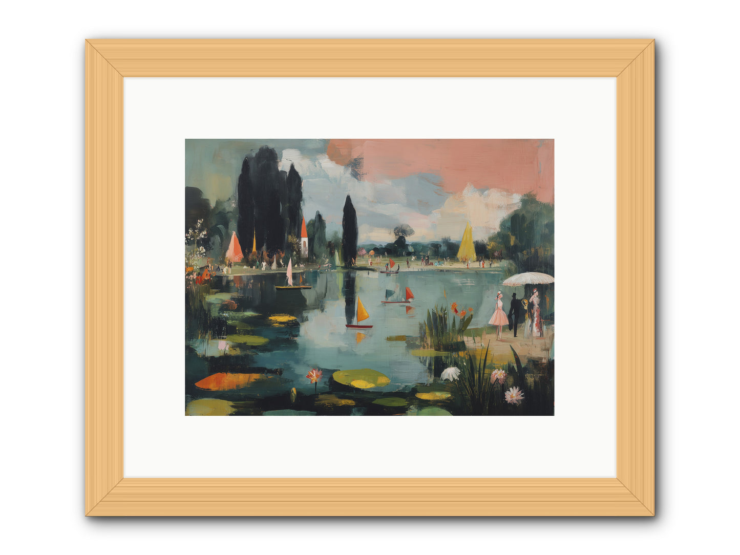 Across Still Waters -- Framed Print - Natural 12x9