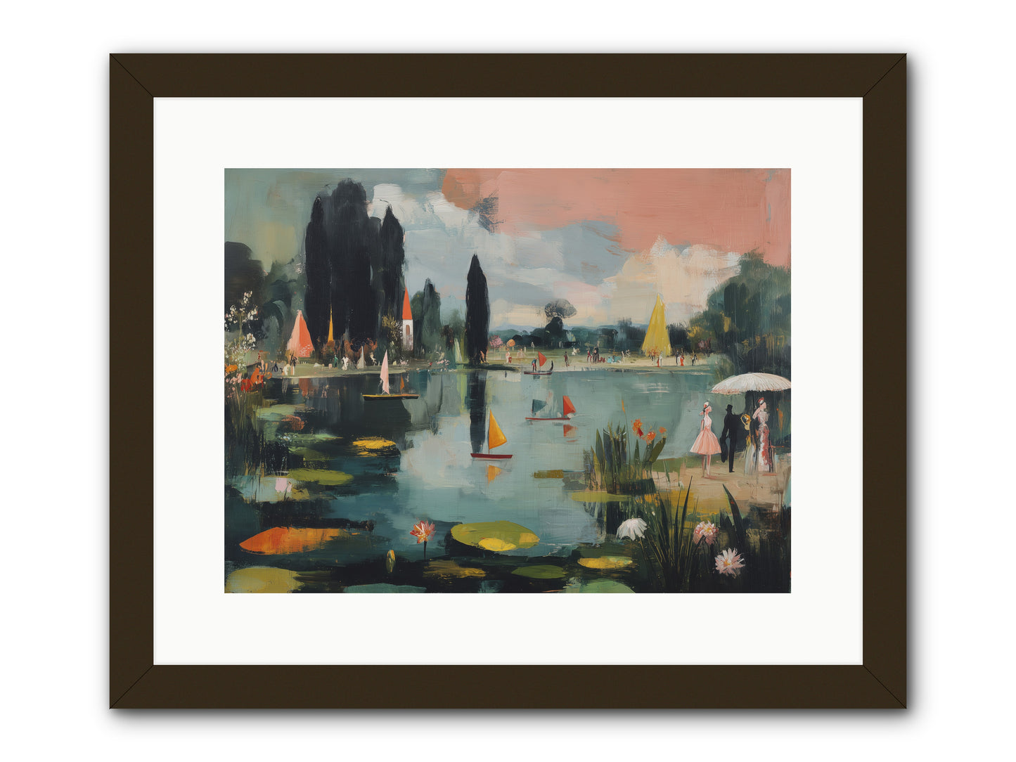 Across Still Waters -- Framed Print - Black 16x12