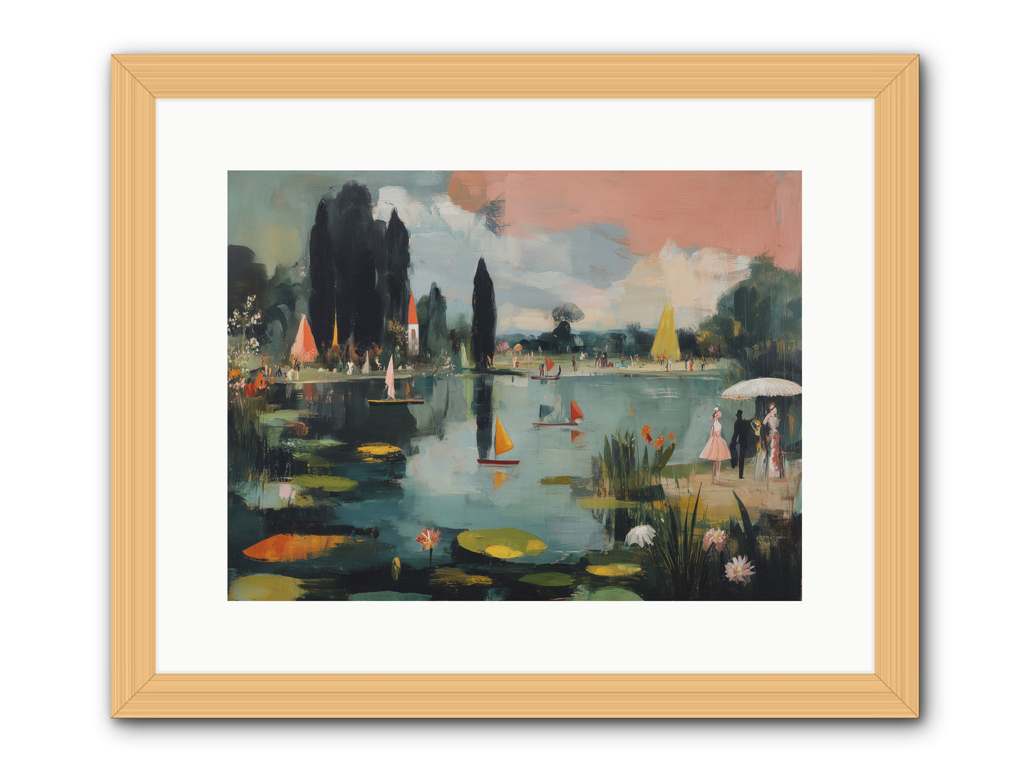 Across Still Waters -- Framed Print - Natural 16x12