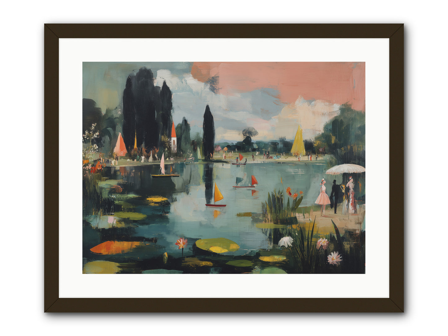 Across Still Waters -- Framed Print - Black 24x18