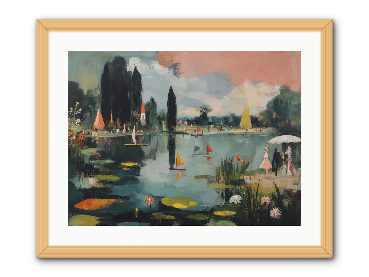 Across Still Waters -- Framed Print - Natural 24x18