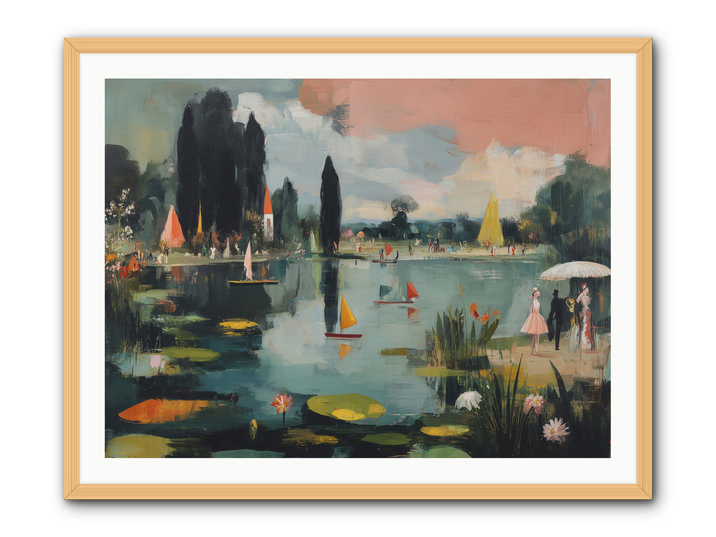 Across Still Waters -- Framed Print - Natural 40x30