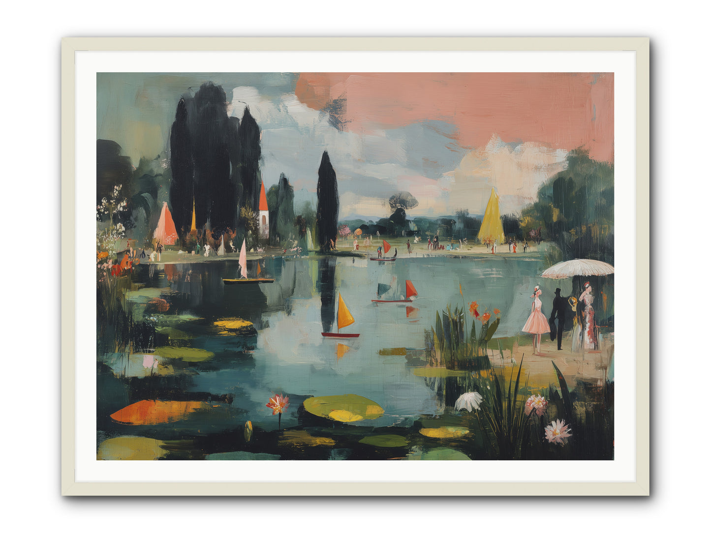 Across Still Waters -- Framed Print - White 48x36