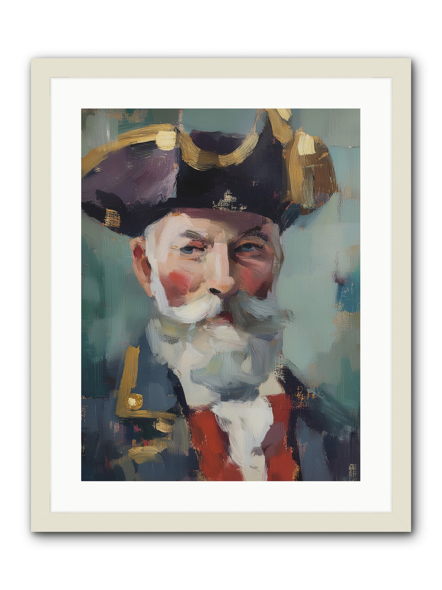 Admiral of Ocean's Heart -- Framed Print - White 18x24