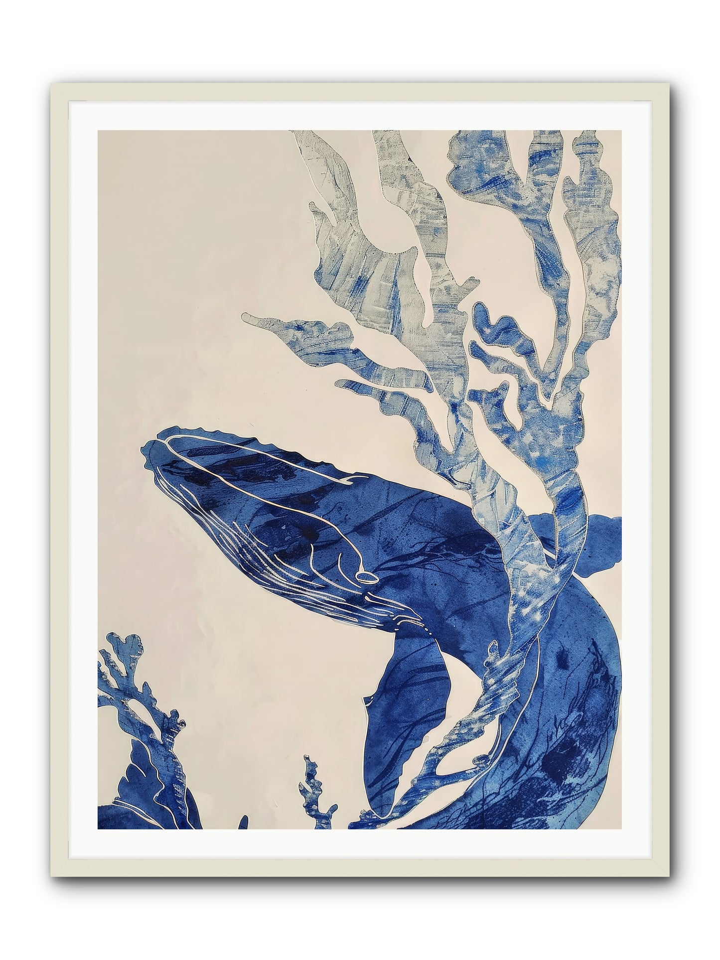 Aegean Echoes -- Framed Print - White 36x48
