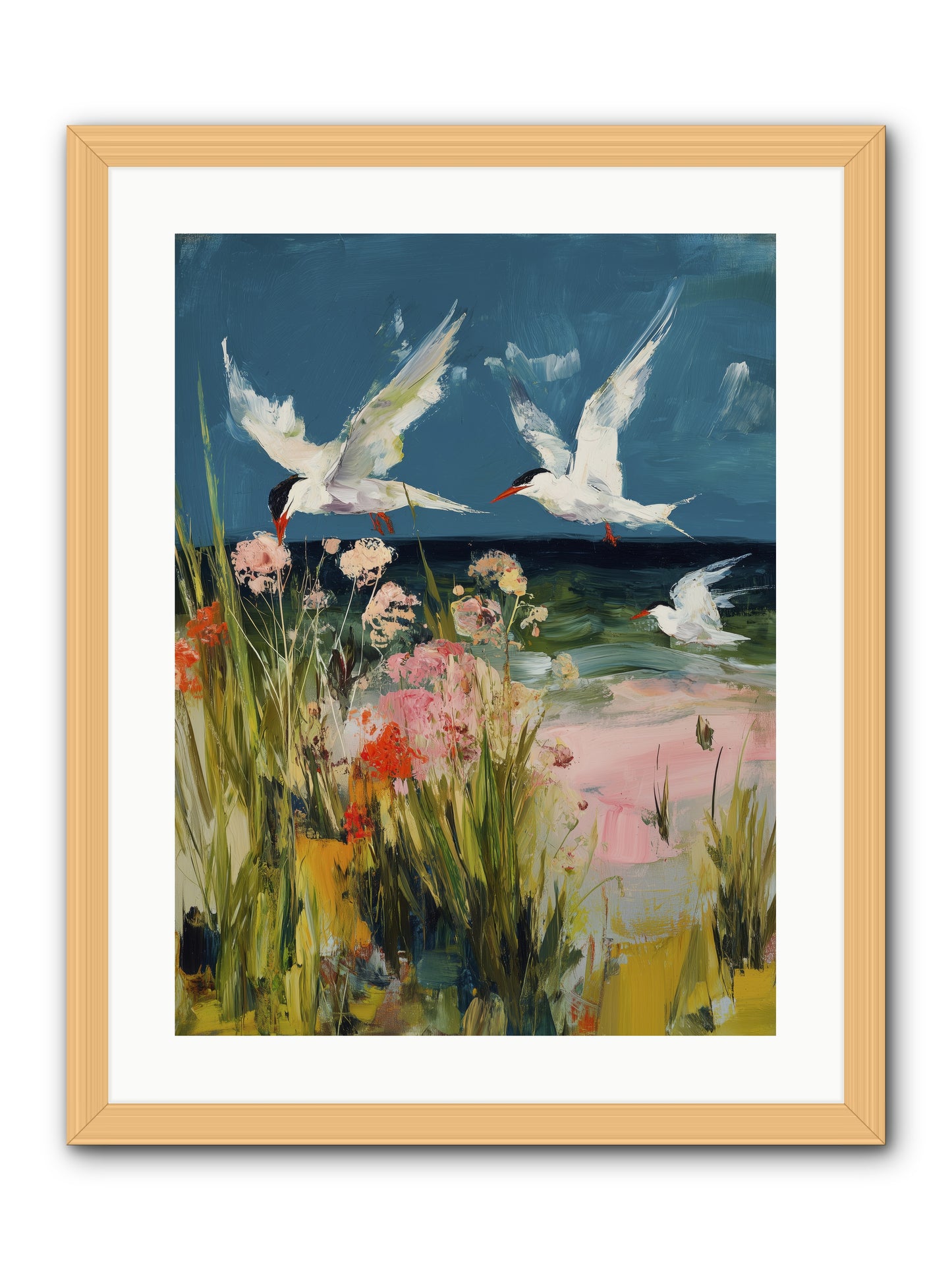Aerial Poetry -- Framed Print - Natural 18x24