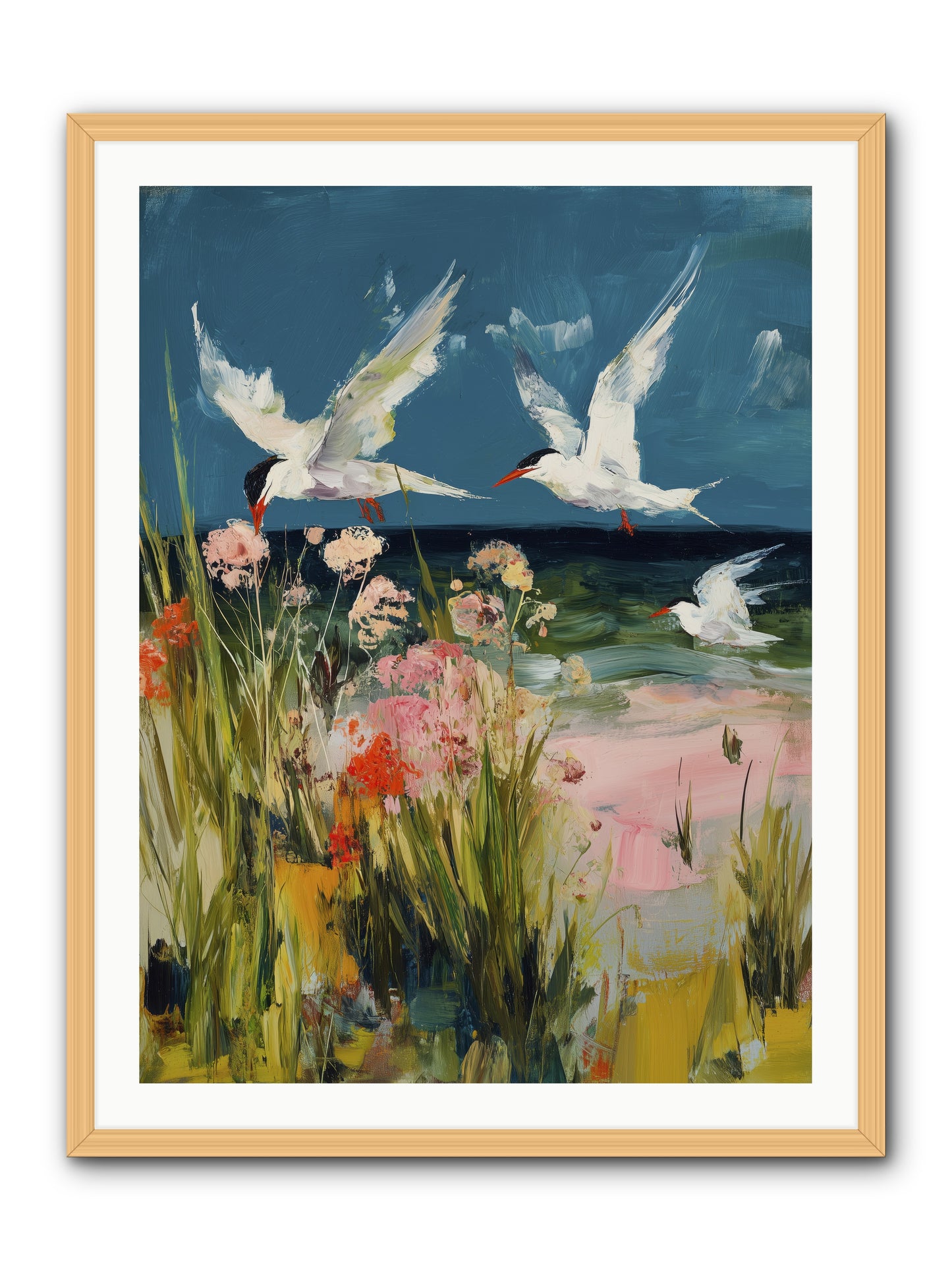 Aerial Poetry -- Framed Print - Natural 30x40