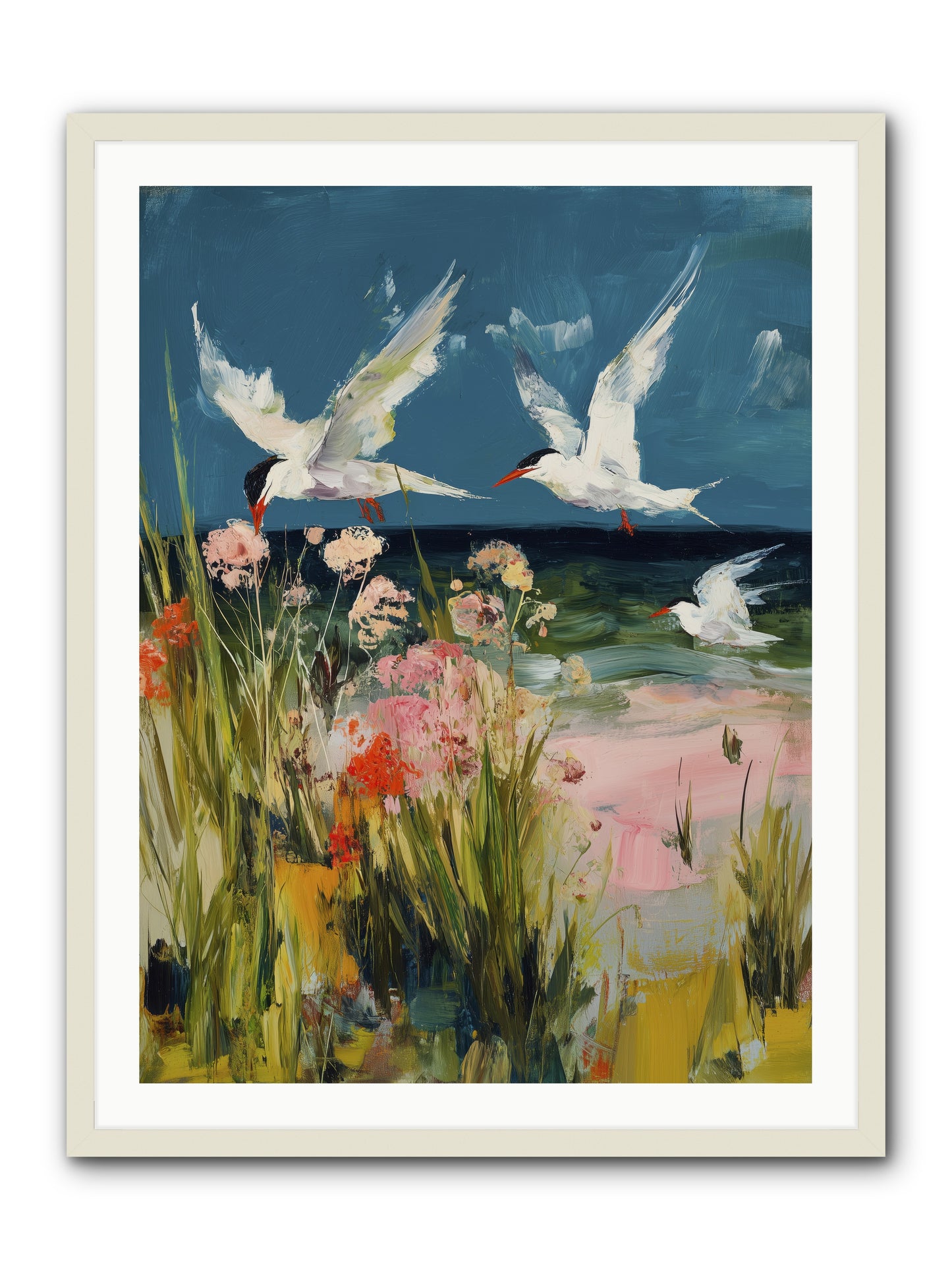 Aerial Poetry -- Framed Print - White 30x40
