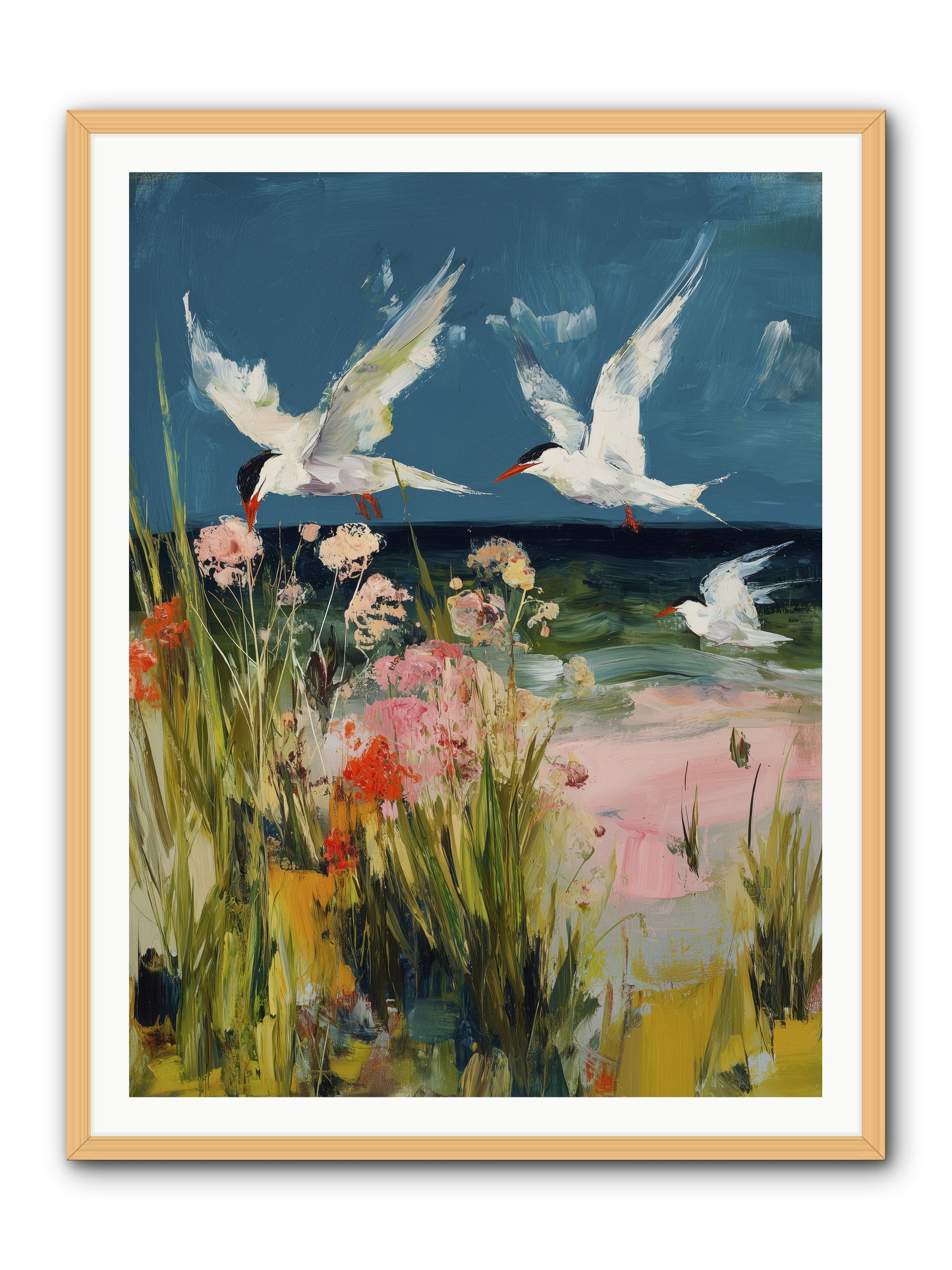 Aerial Poetry -- Framed Print - Natural 36x48