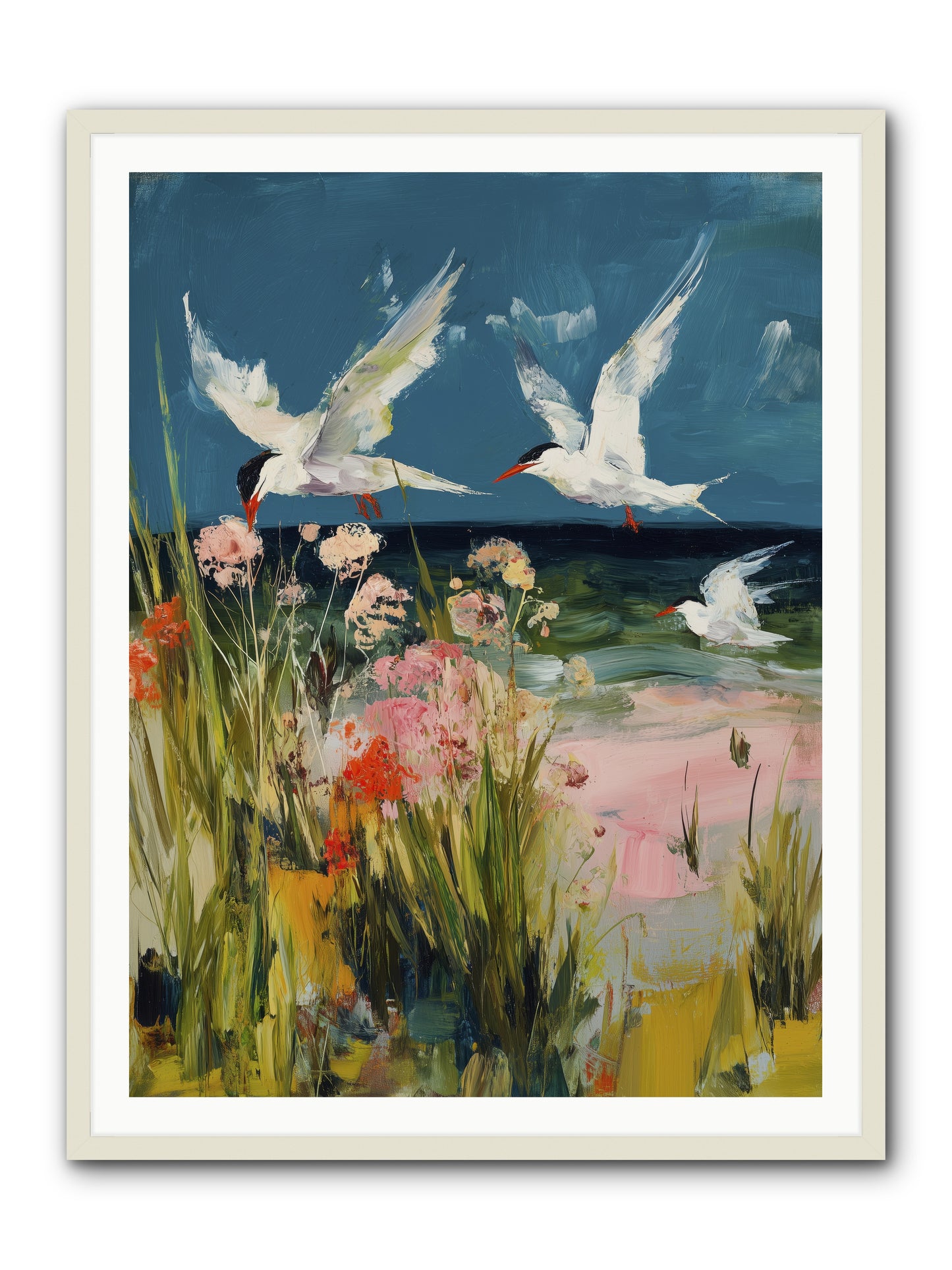 Aerial Poetry -- Framed Print - White 36x48