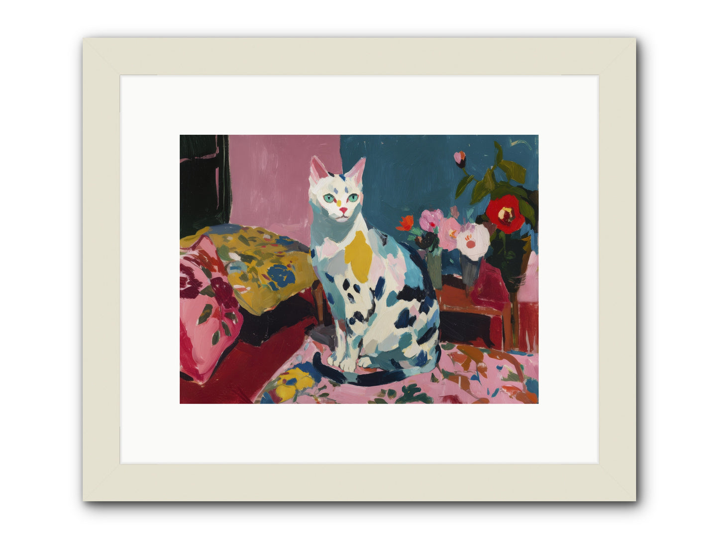 Afternoon Possession -- Framed Print - White 12x9
