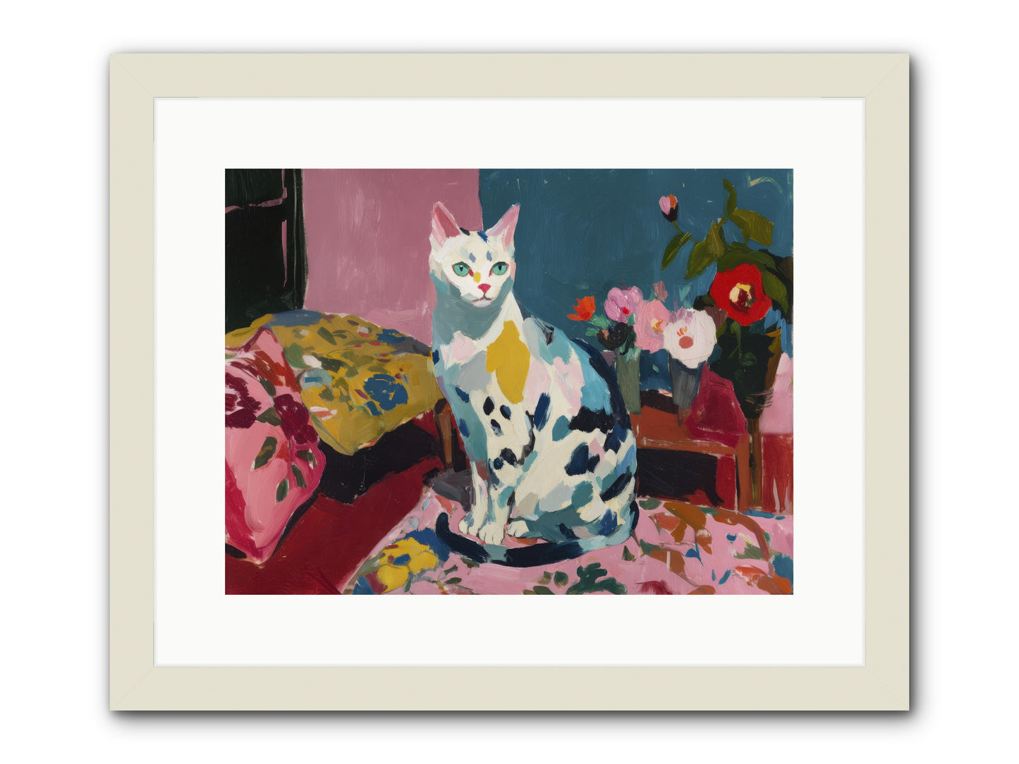 Afternoon Possession -- Framed Print - White 16x12