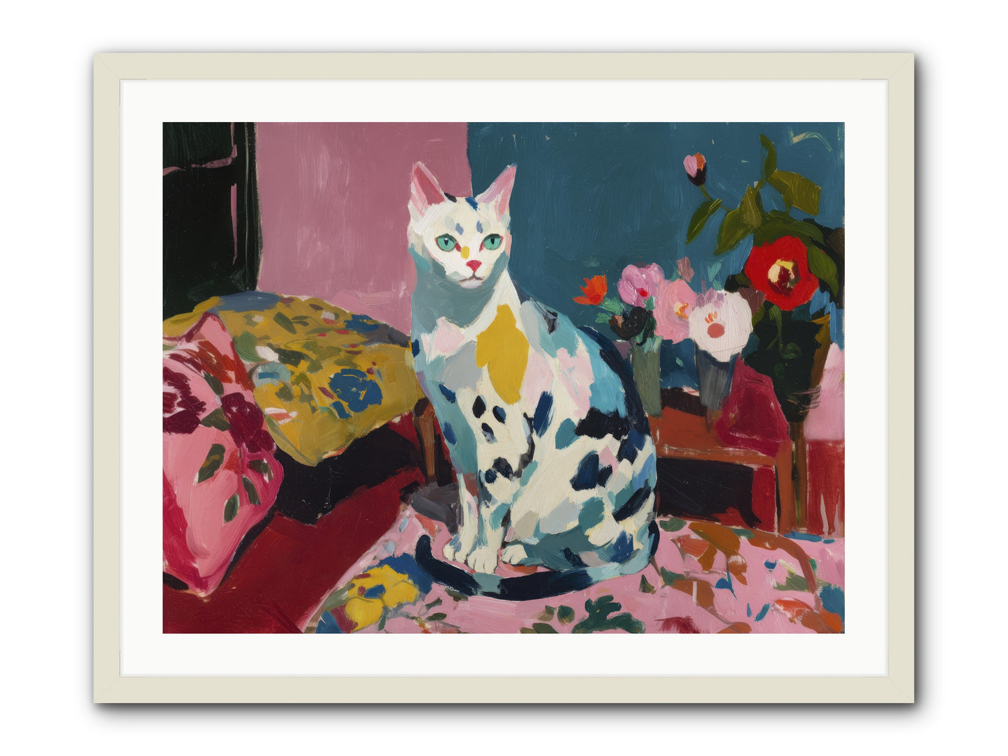 Afternoon Possession -- Framed Print - White 32x24