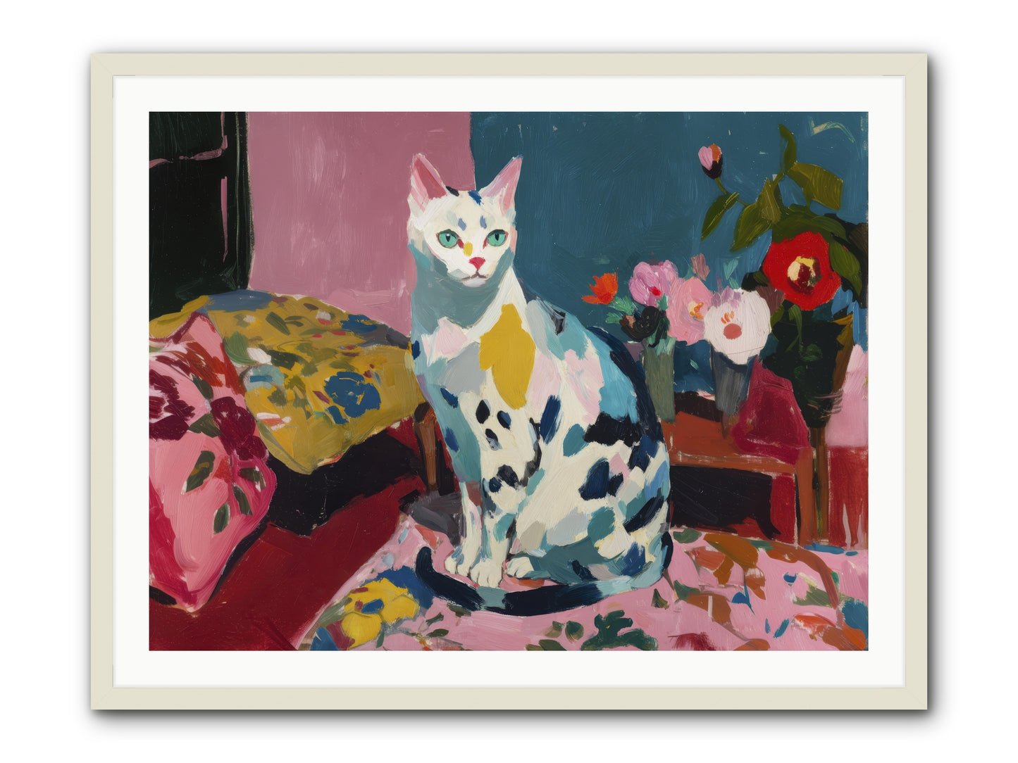 Afternoon Possession -- Framed Print - White 40x30