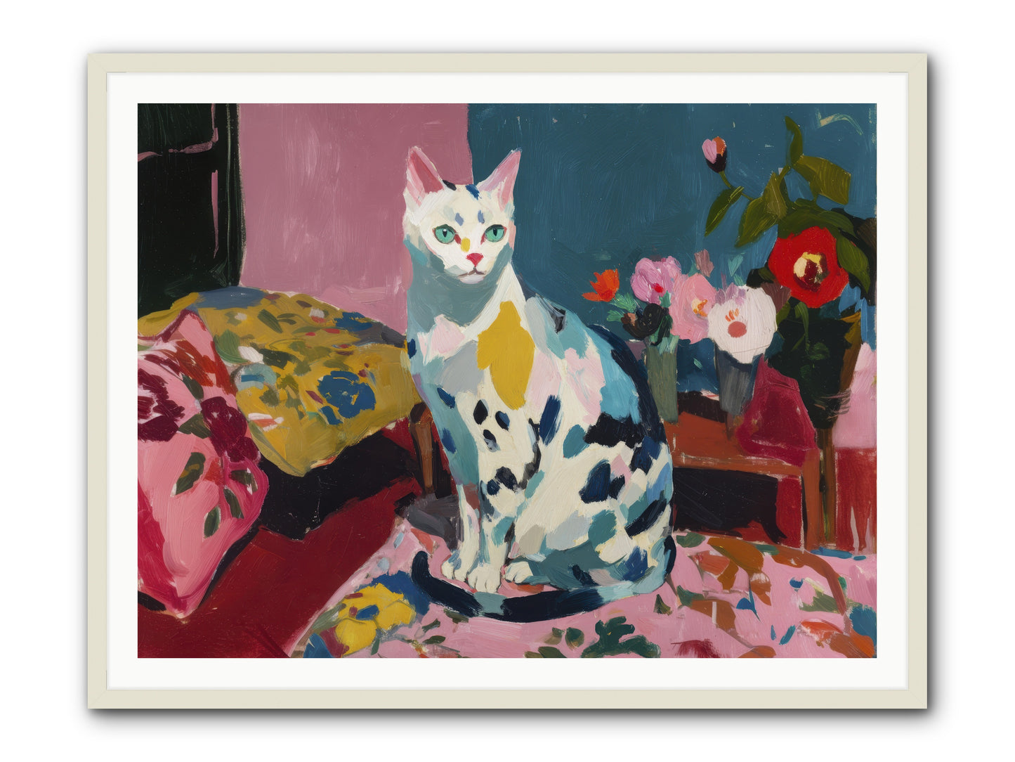 Afternoon Possession -- Framed Print - White 48x36