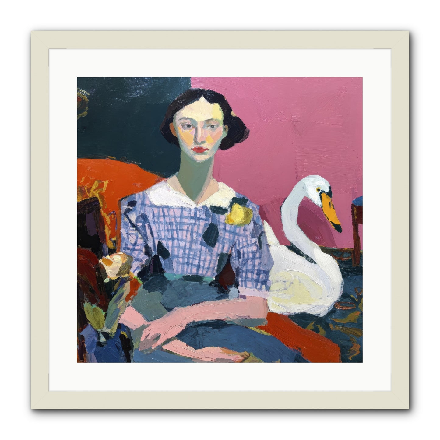 Afternoon Stillness -- Framed Print - White 20x20