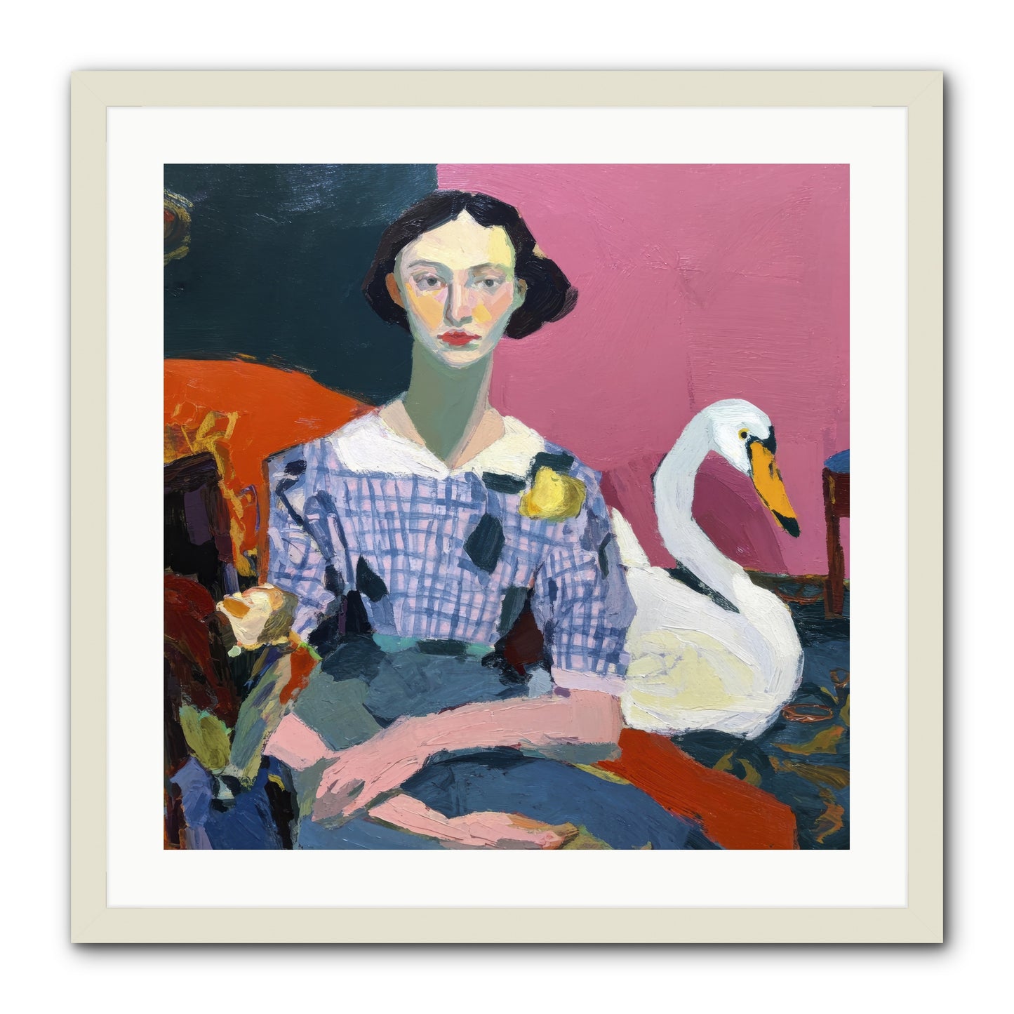 Afternoon Stillness -- Framed Print - White 24x24