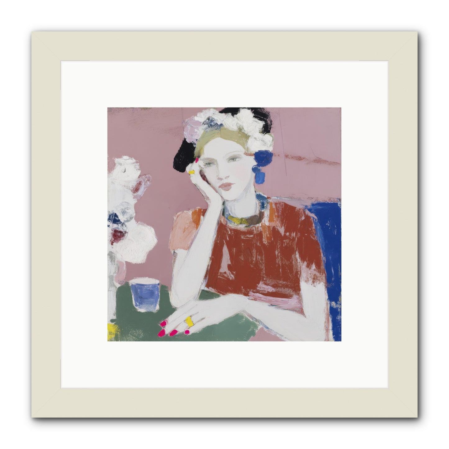 Afternoon at the Club -- Framed Print - White 10x10