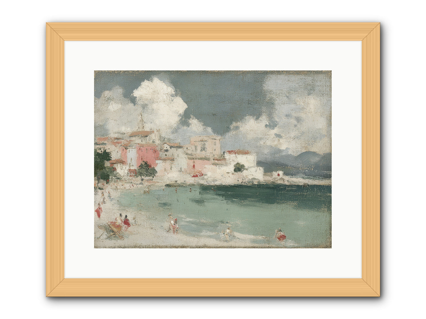 Afternoon by the Water -- Framed Print - Natural 16x12